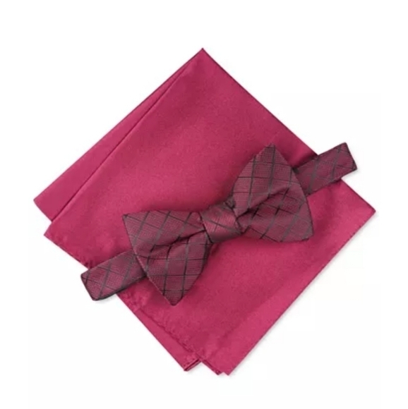 NWT Alfani Mens Malone Satin Pocket Square and Tie - Picture 1 of 5